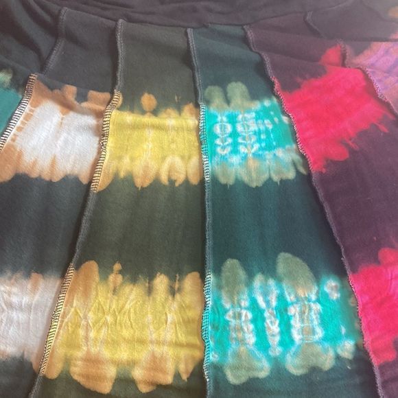 Womens Medium Black Hippie Tie Dye Rayon Skirt - Picture 8 of 8